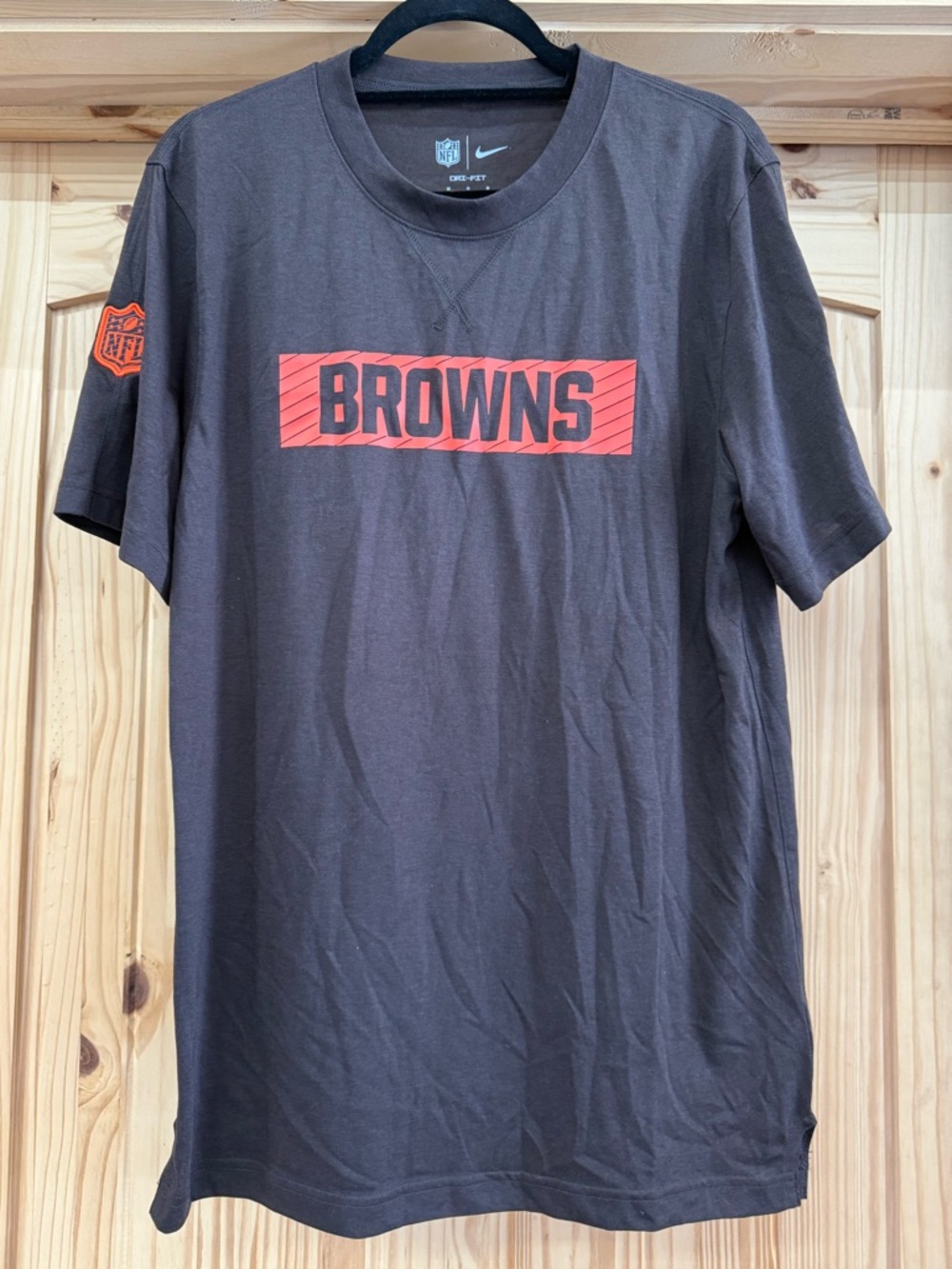 NFL Brown Shirt with Orange 'BROWNS' Chest Graphic